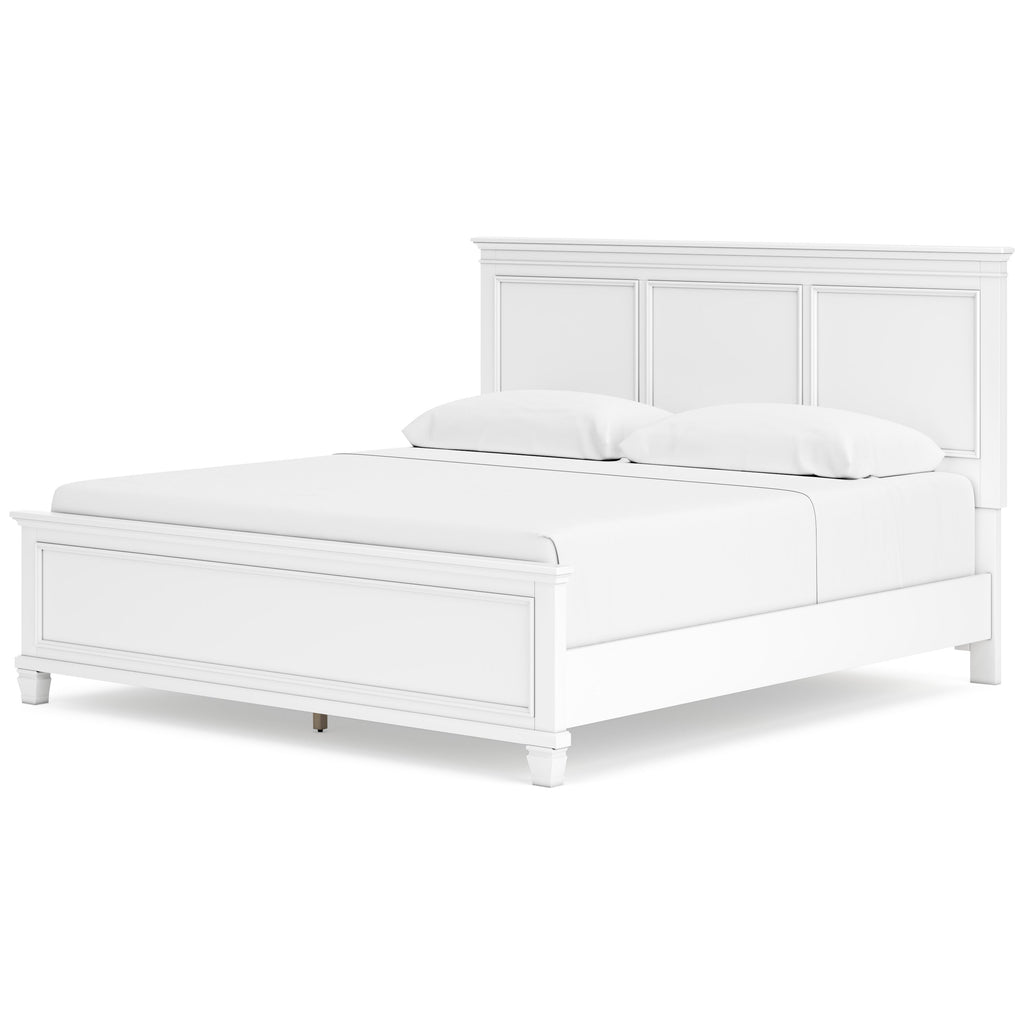 Fortman California King Panel 6 Pc Bedroom Set w/ 2 Nightstands, White