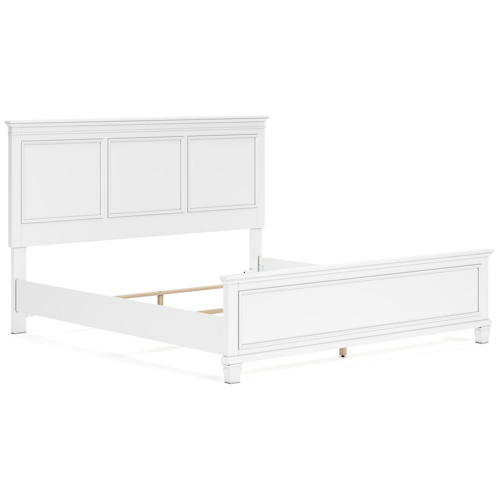 Fortman California King Panel 6 Pc Bedroom Set w/ 2 Nightstands, White