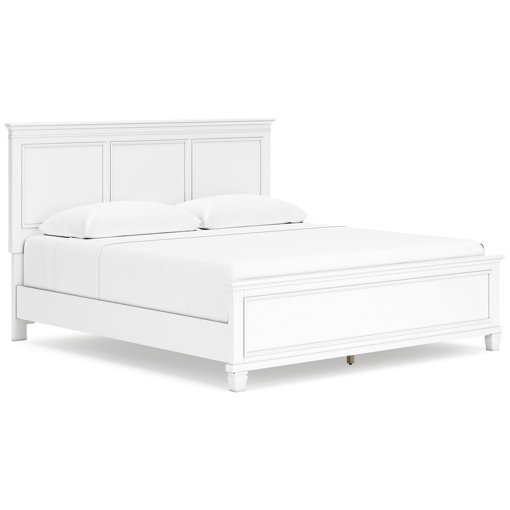 Fortman White California King Panel 5-Piece Bedroom Set