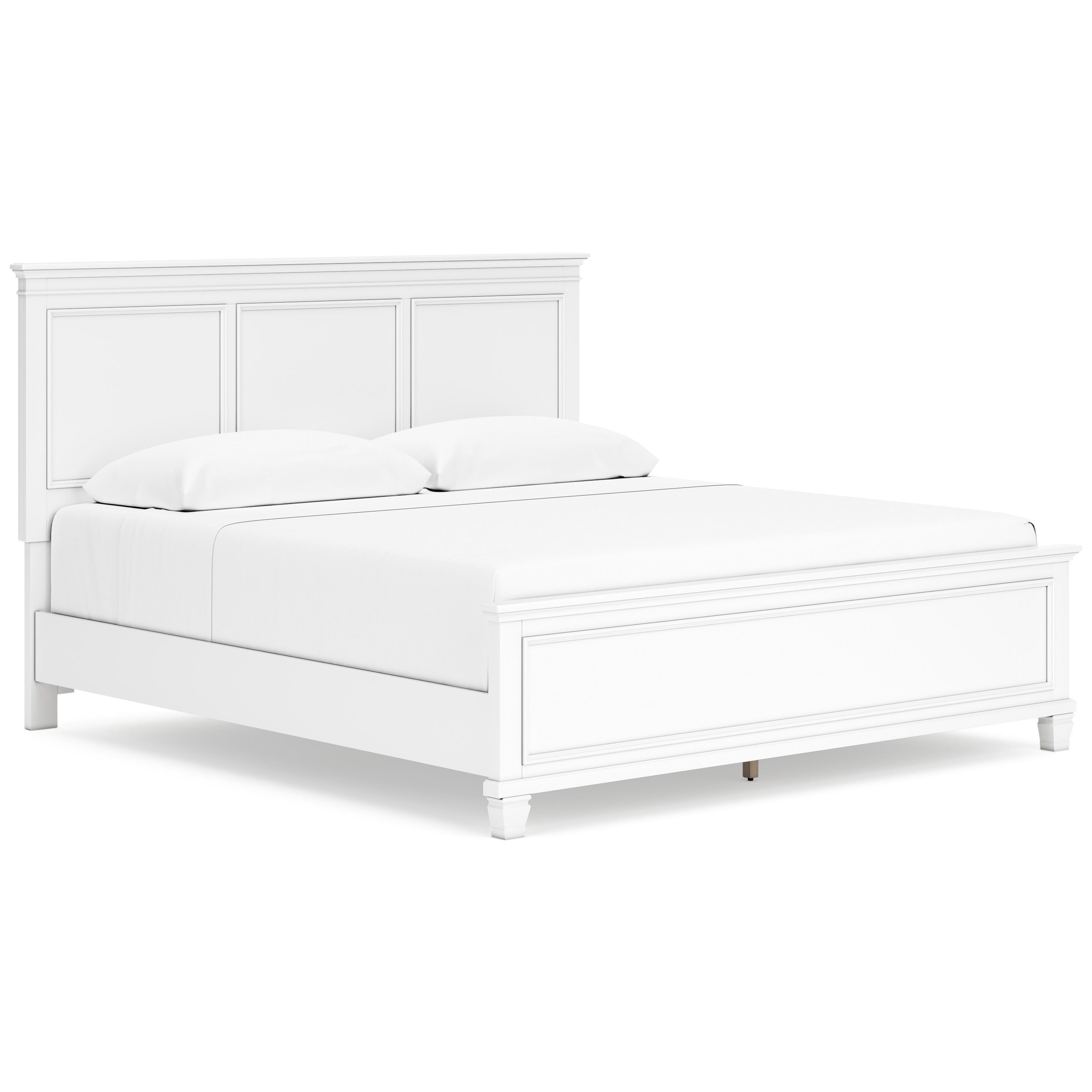 Fortman White King Panel 5-Piece Bedroom Set w/ 2 Nightstands