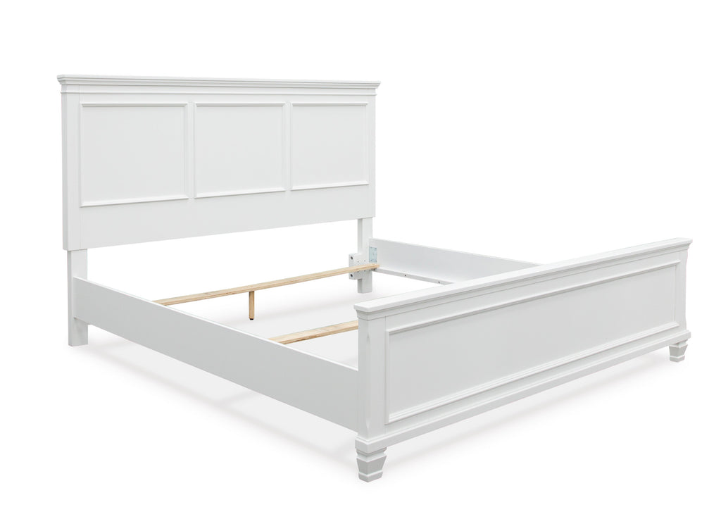 Fortman White King Panel 5-Piece Bedroom Set w/ 2 Nightstands
