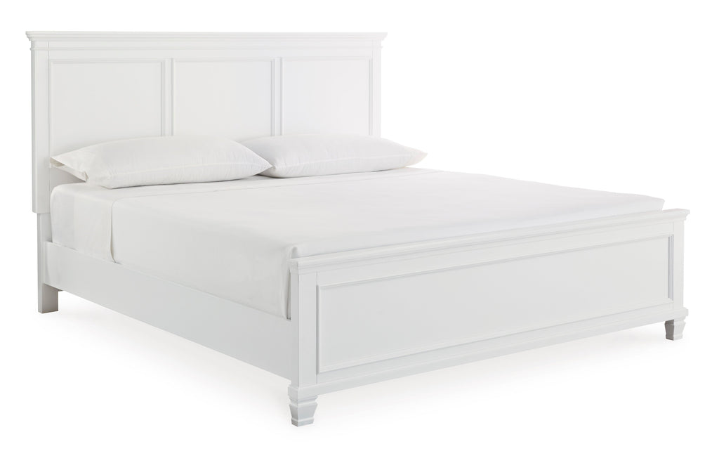 Fortman California King Panel 5 Pc Bedroom Set w/ 2 Nightstands, White