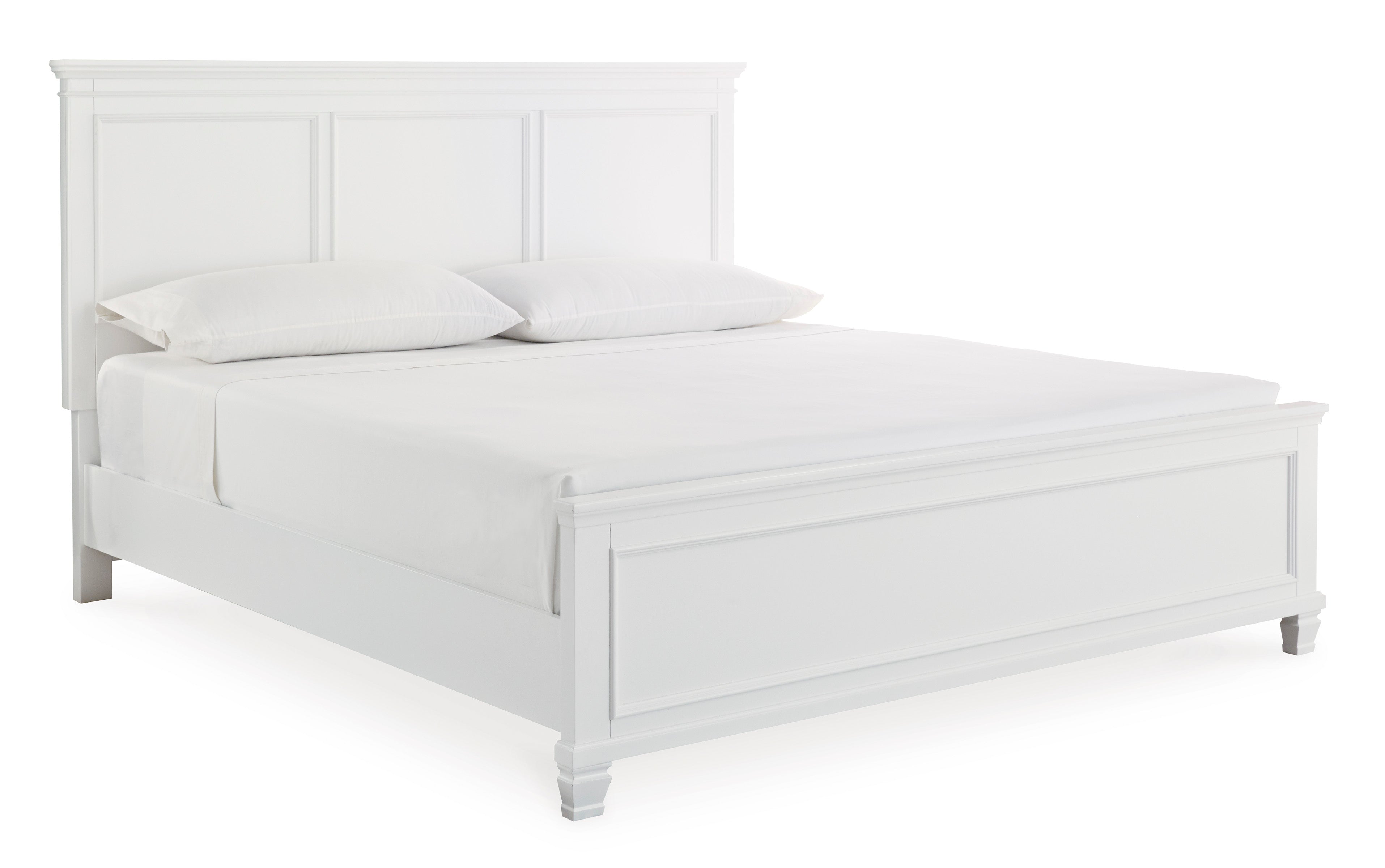 Fortman White King Panel 5-Piece Bedroom Set w/ 2 Nightstands