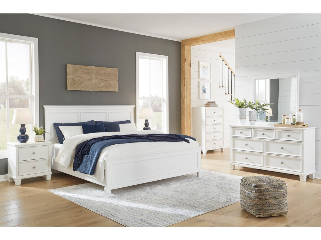 Fortman California King Panel 5 Pc Bedroom Set w/ 2 Nightstands, White