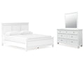 Fortman White California King Panel Bed & Dresser & Mirror