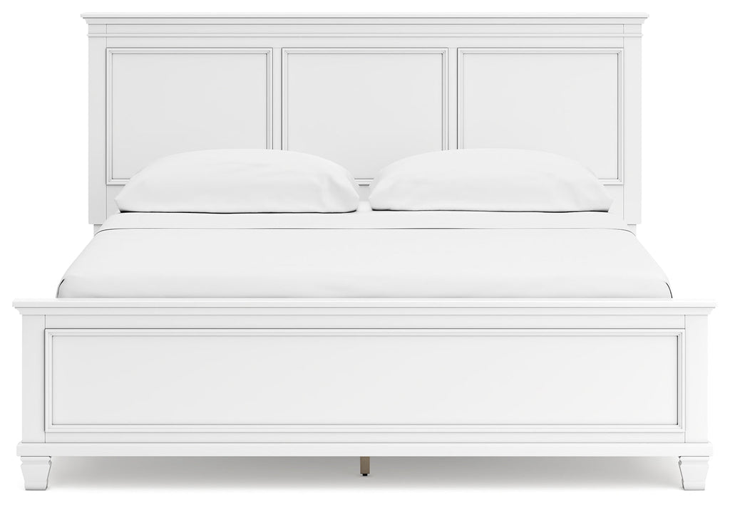 Fortman White California King Panel Bed & Dresser & Mirror