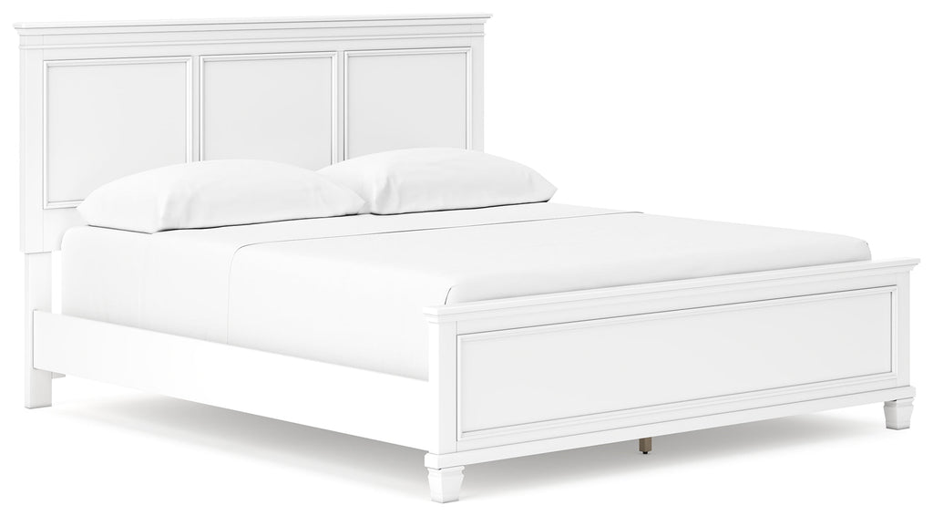 Fortman White California King Panel Bed & Dresser & Mirror