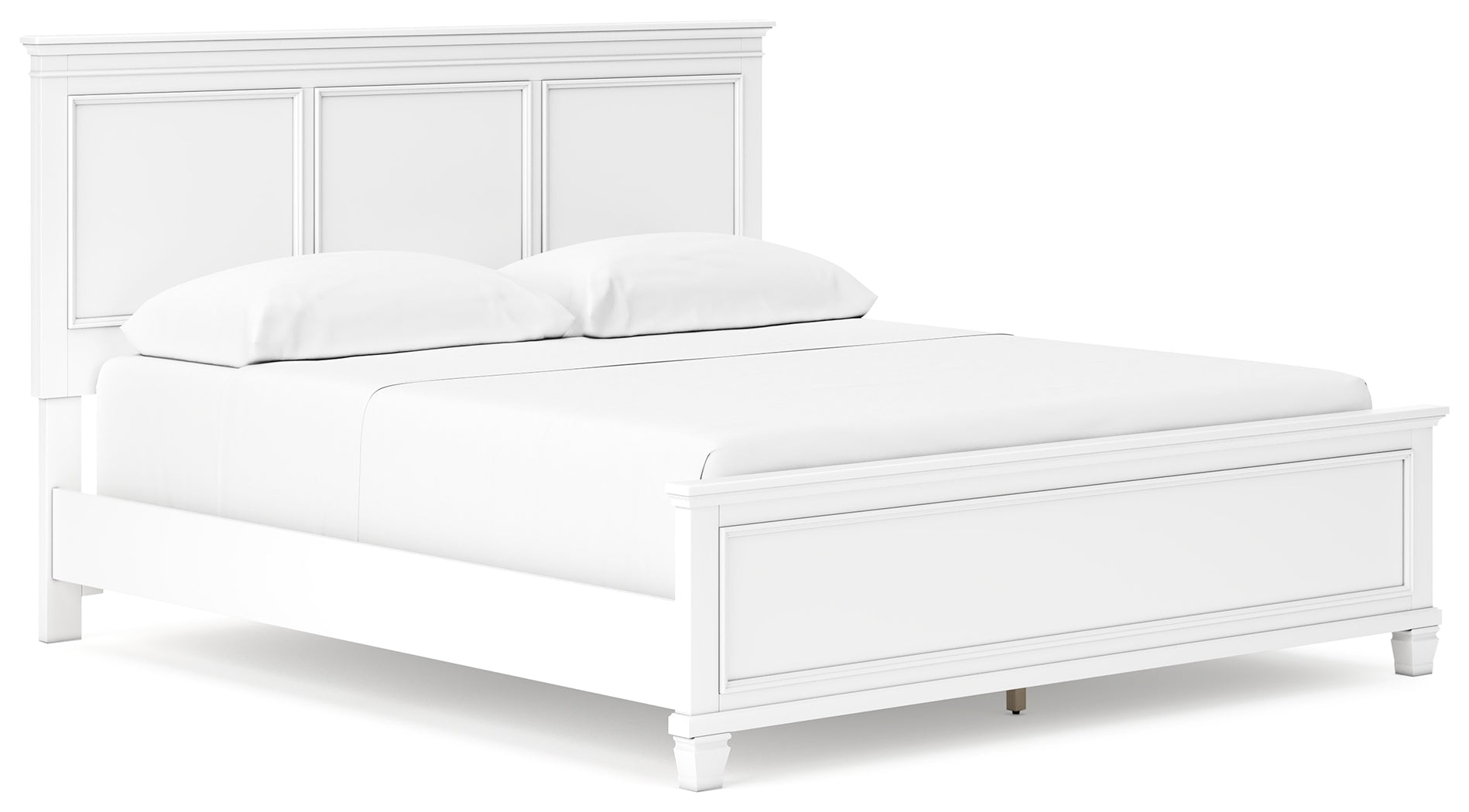 Fortman White California King Panel Bed & Dresser & Mirror