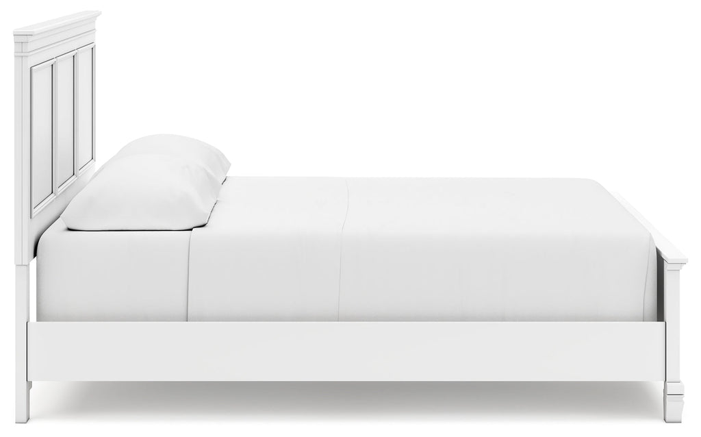 Fortman White California King Panel Bed & Dresser & Mirror