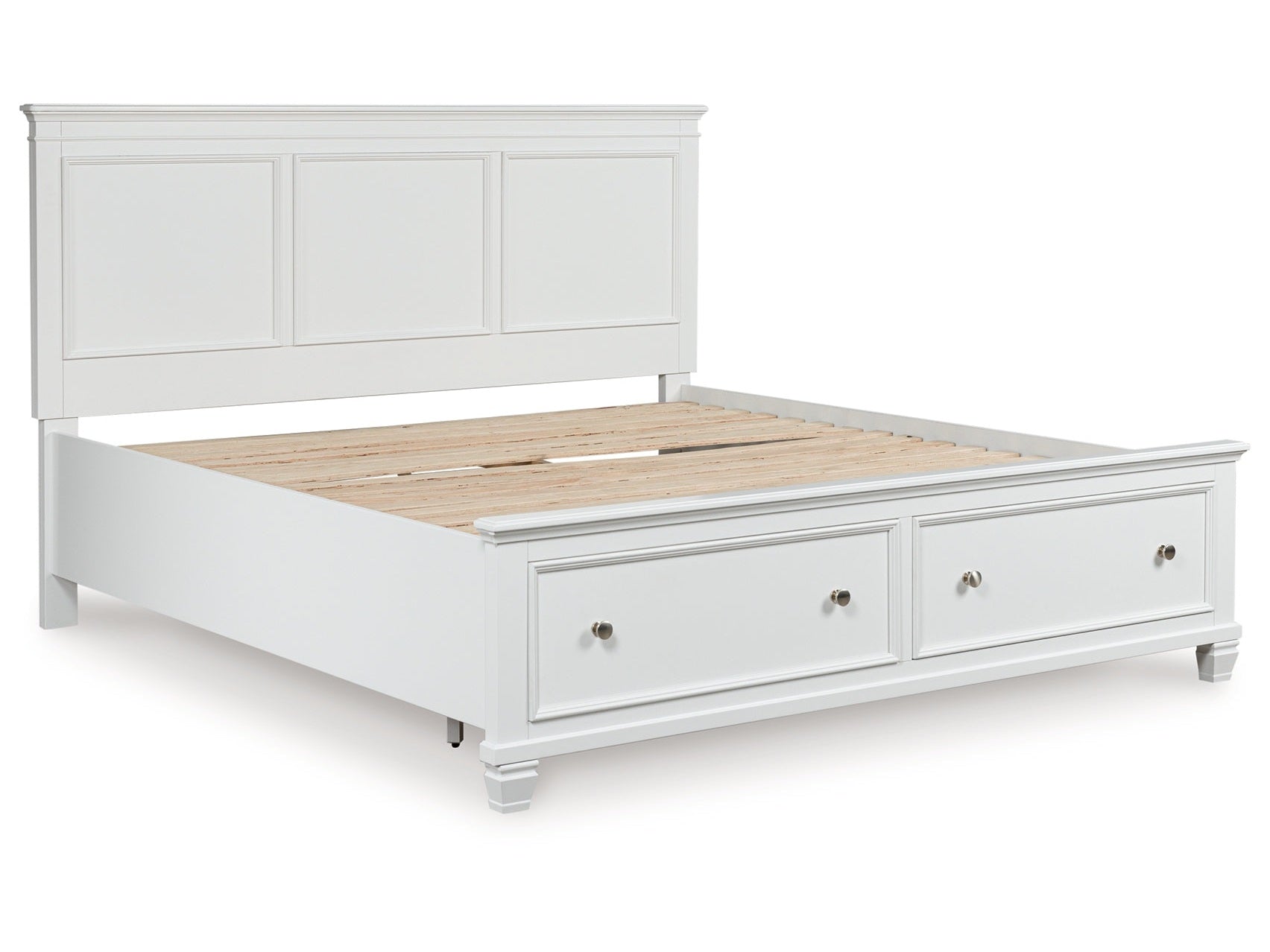 Fortman White California King Panel Storage Bed