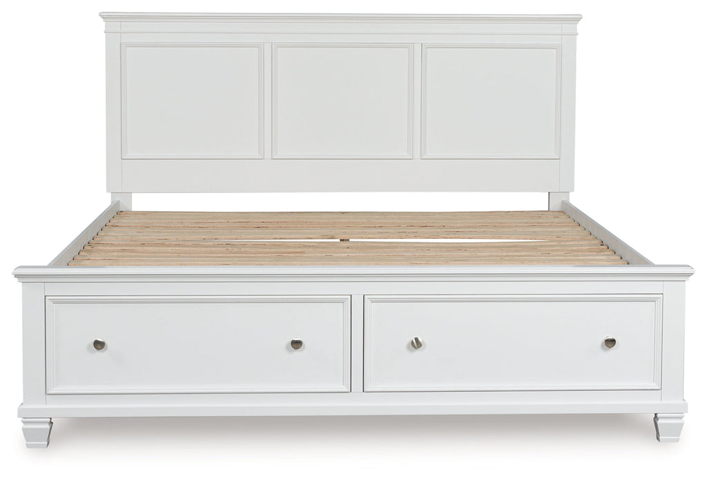 Fortman White California King Panel Storage Bed