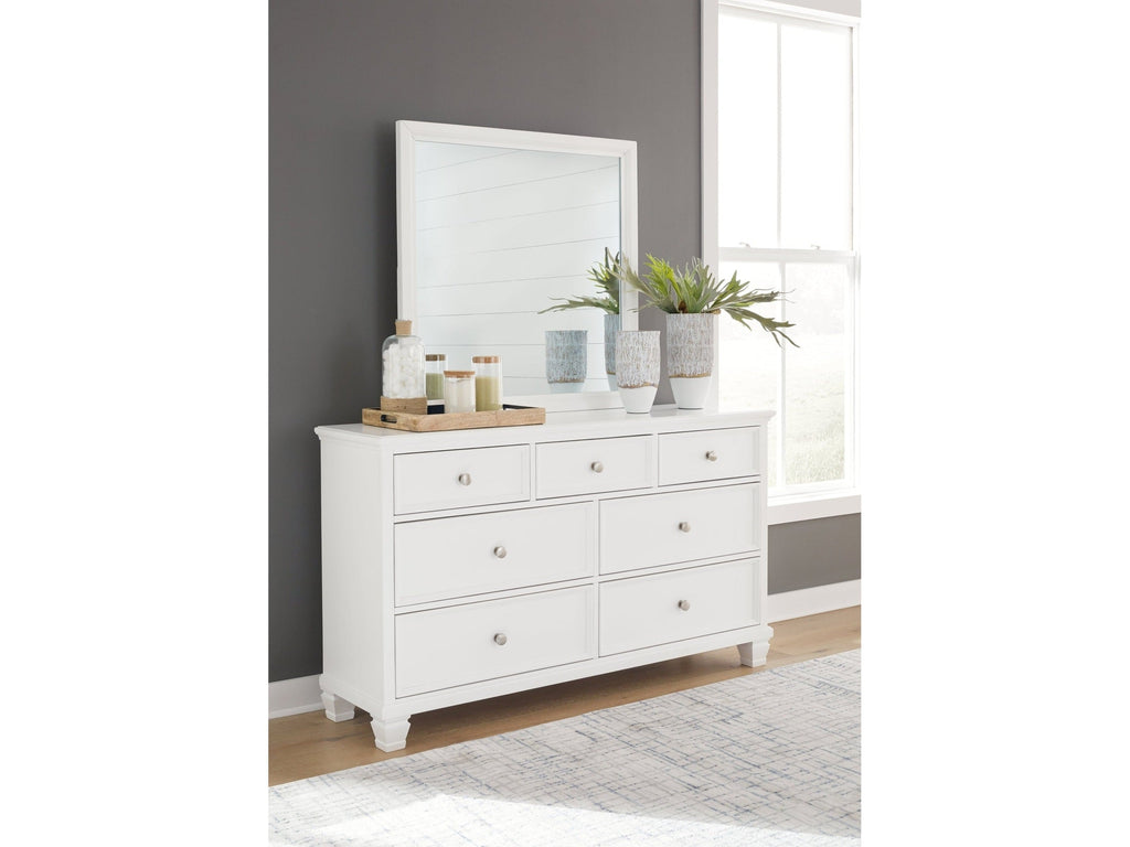 Fortman White Dresser and Mirror