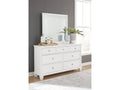 Fortman White Dresser and Mirror