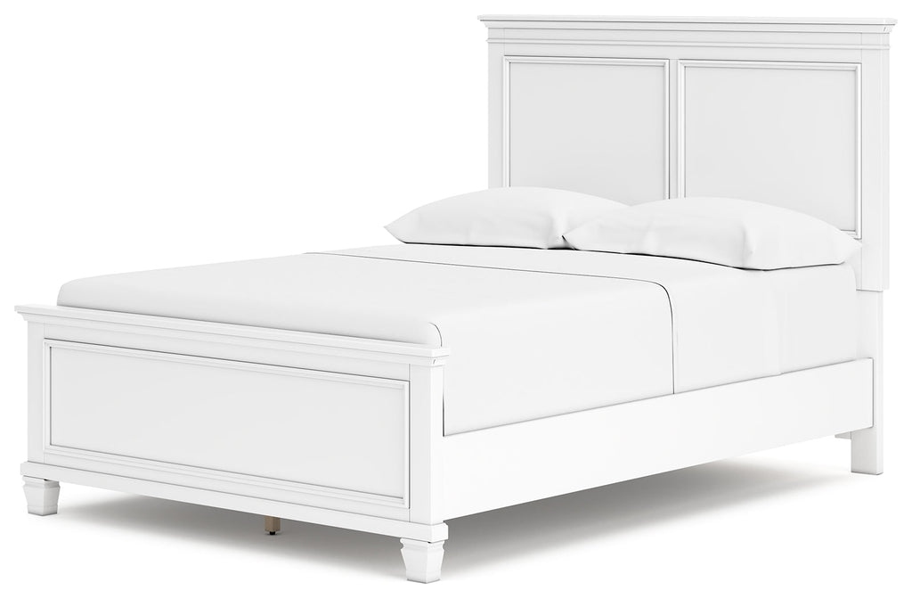 Fortman White Full Panel 5-Piece Bedroom Set w/ 2 Nightstands