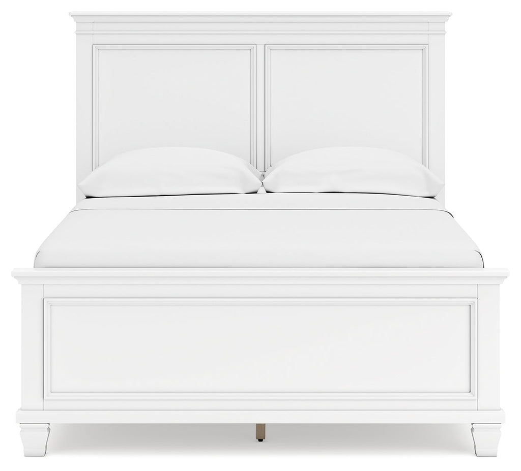Fortman White Full Panel 5-Piece Bedroom Set w/ 2 Nightstands