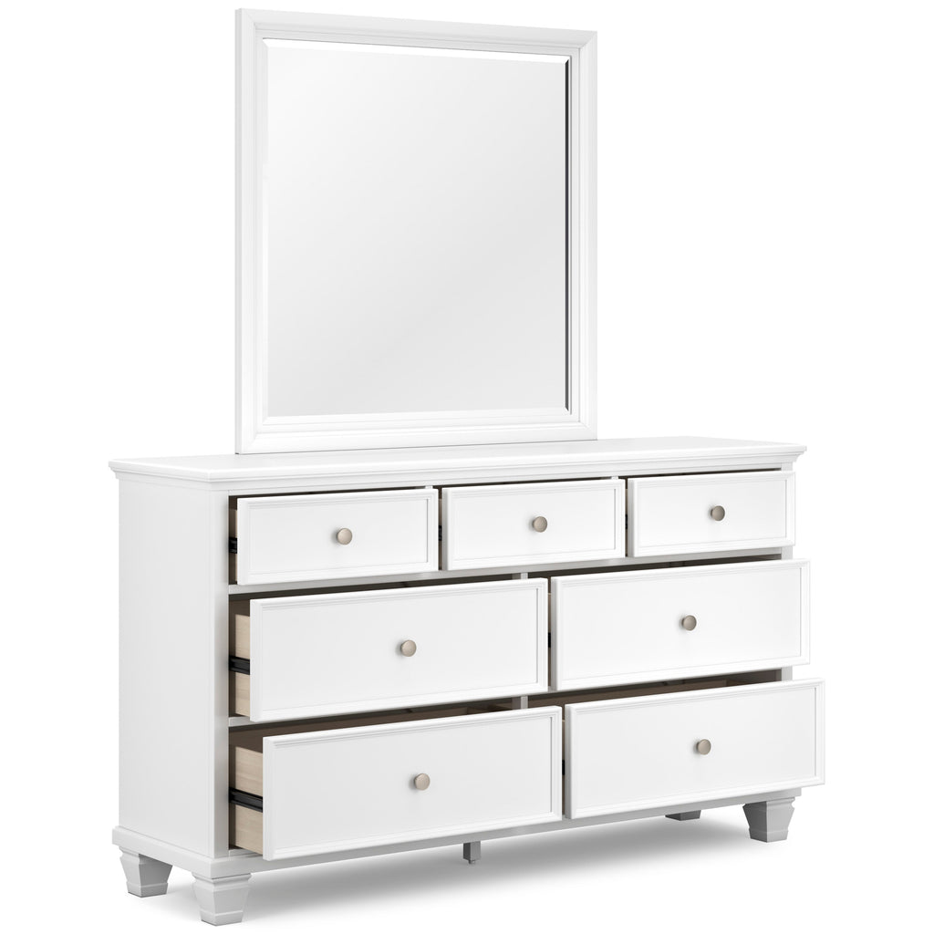 Fortman White Full Panel 5-Piece Bedroom Set w/ 2 Nightstands