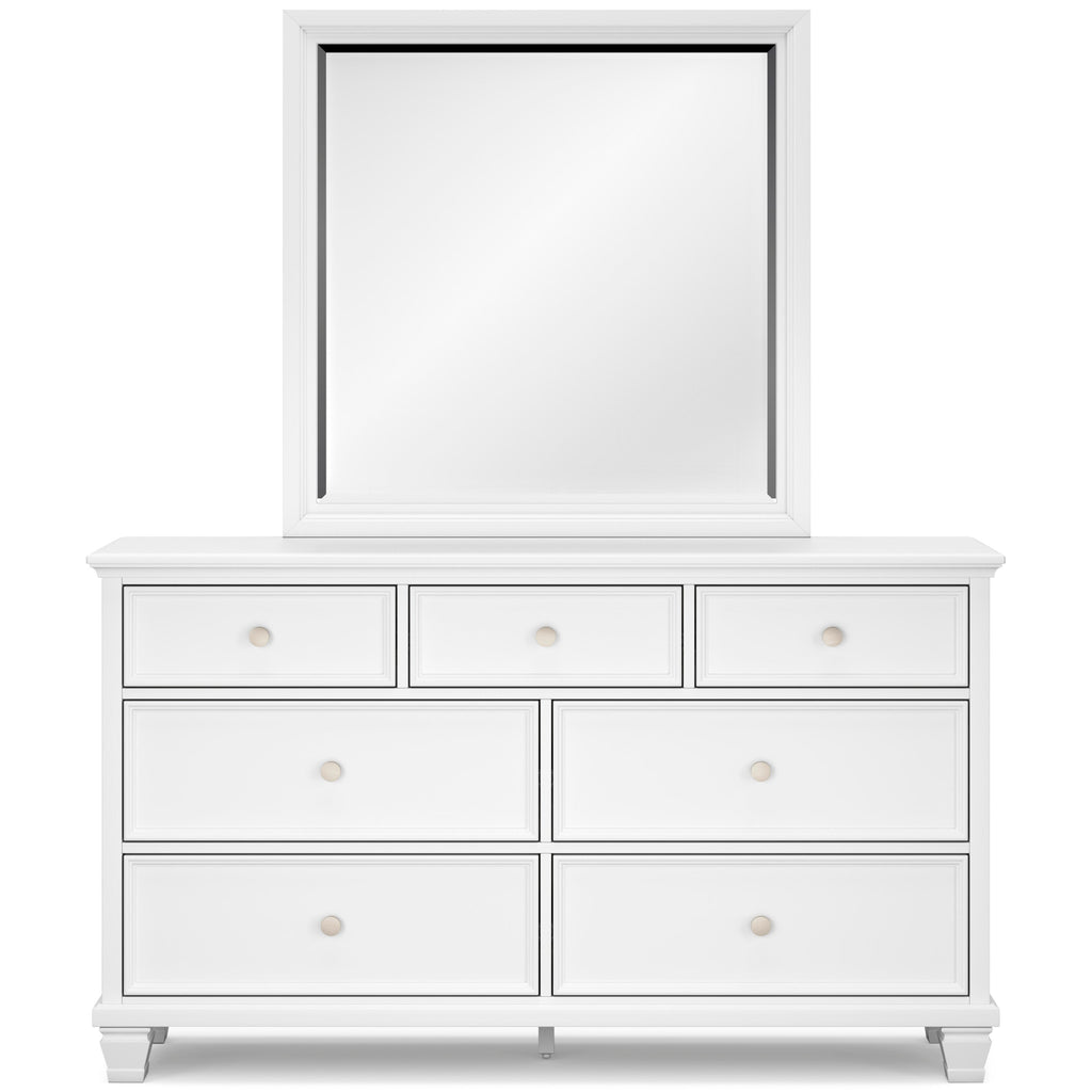 Fortman White Full Panel 6-Piece Bedroom Set w/ 2 Nightstands