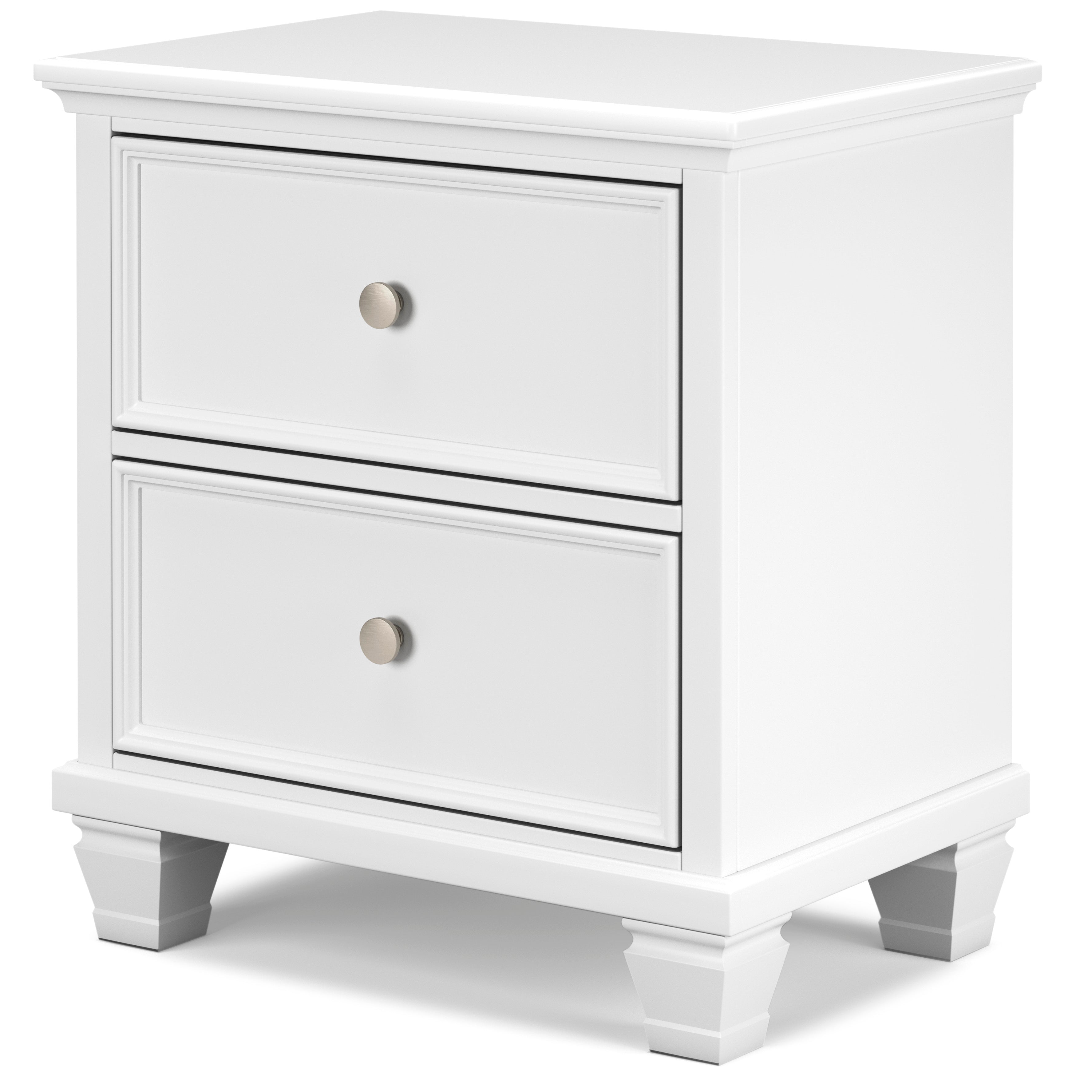 Fortman White Full Panel 5-Piece Bedroom Set w/ 2 Nightstands