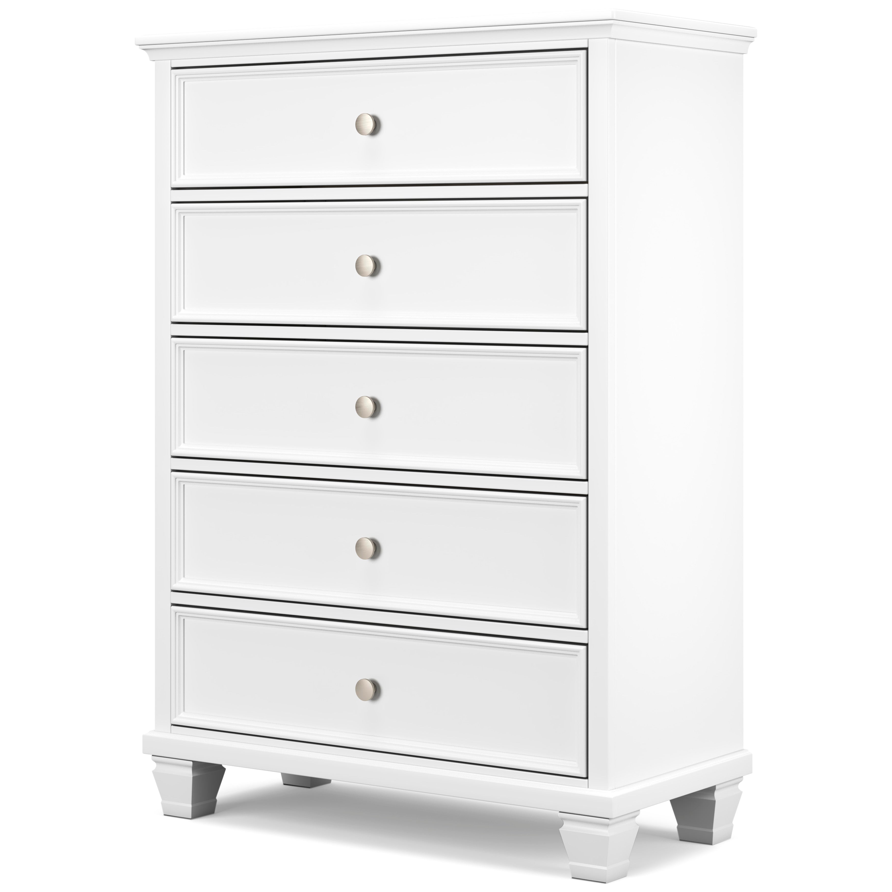 Fortman White Full Panel 6-Piece Bedroom Set w/ 2 Nightstands