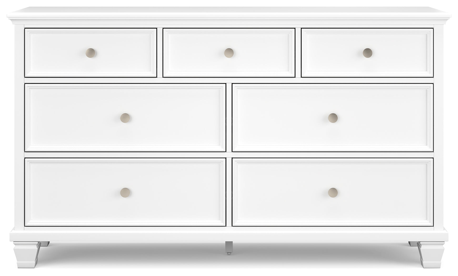 Fortman White Full Panel Bed, Dresser and Nightstand