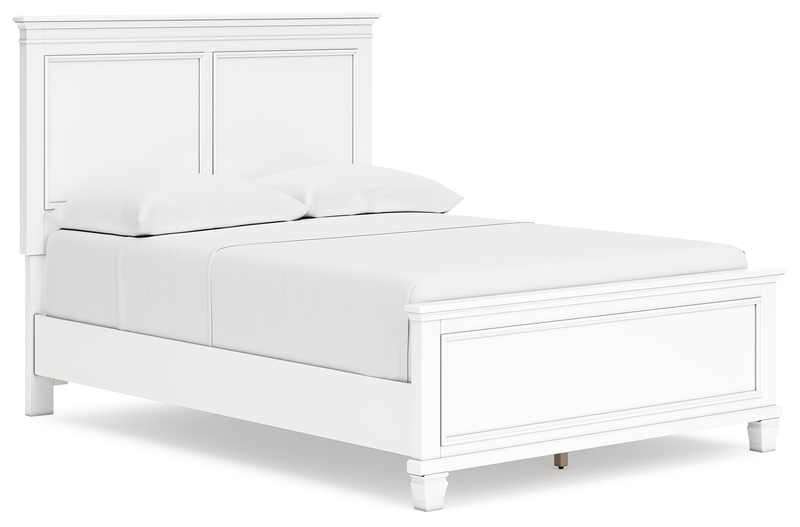Fortman White Full Panel Bed, Dresser and Nightstand