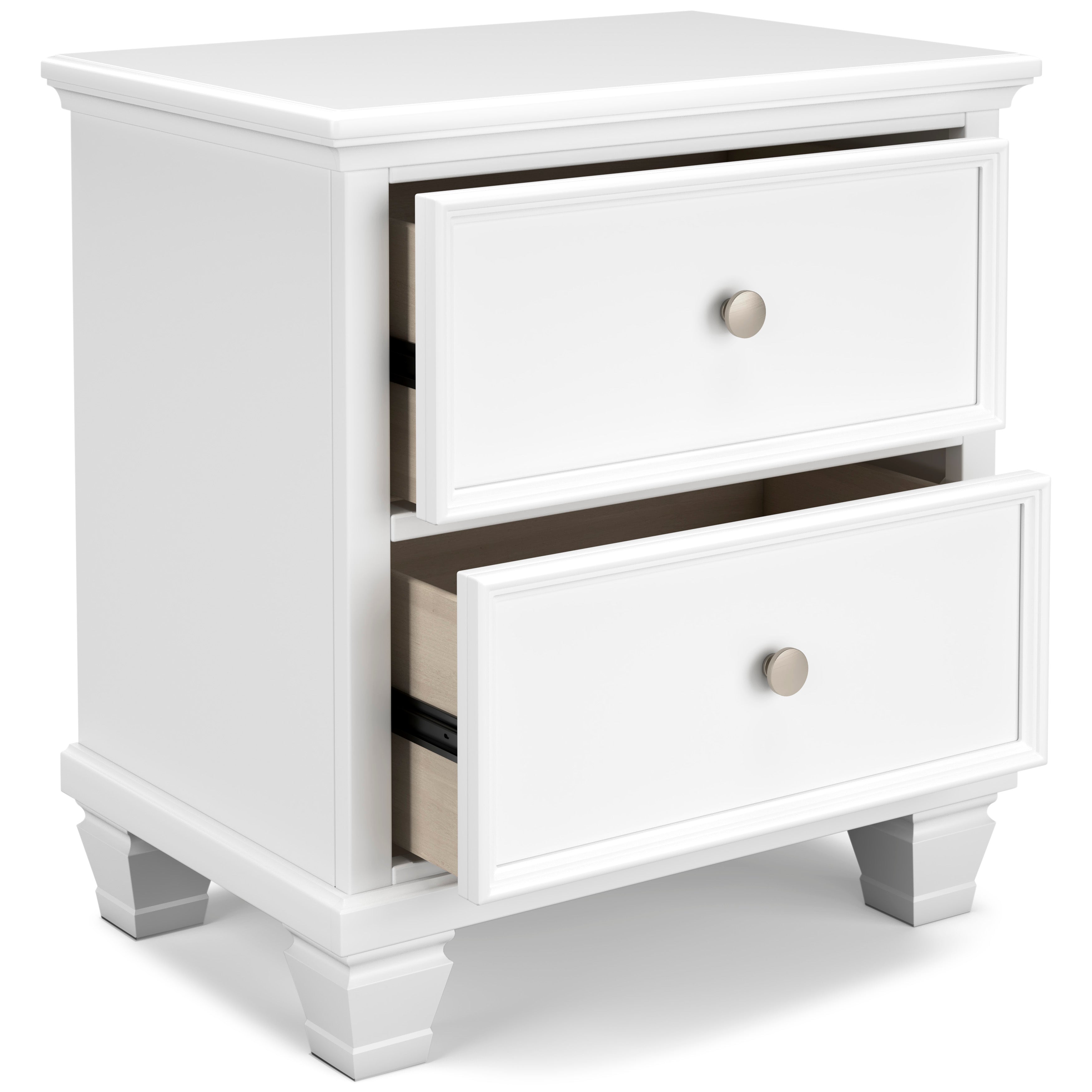 Fortman White Queen Panel 6-Piece Bedroom Set w/ 2 Nightstands