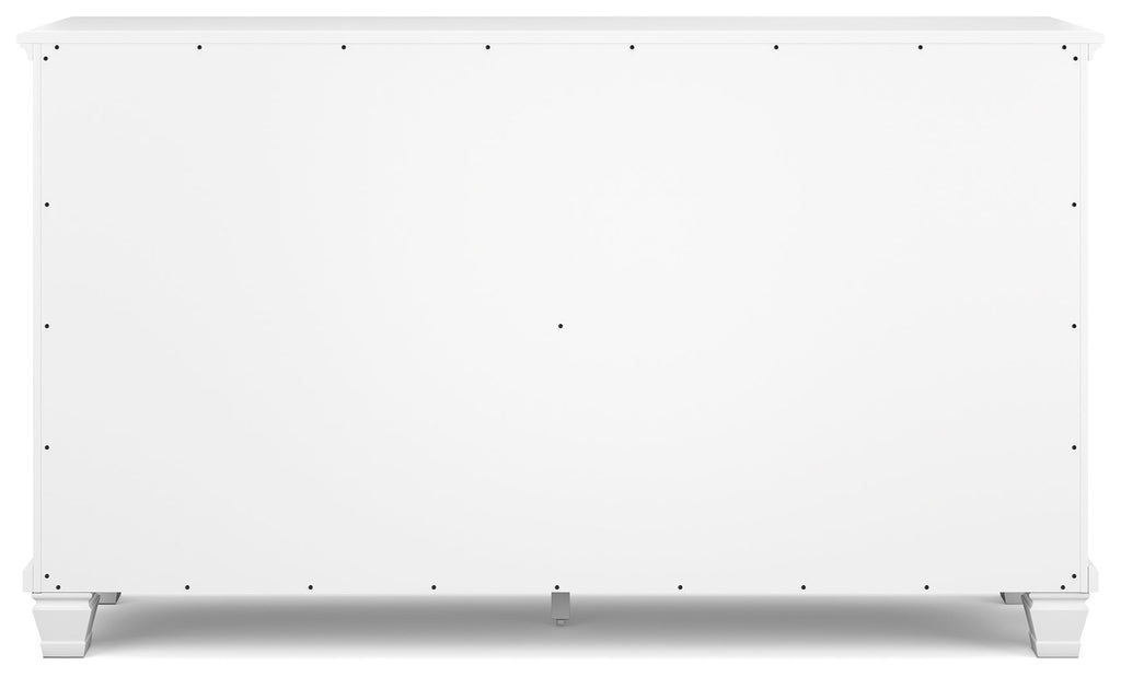 Fortman White King Panel Bed & Dresser & 2 Nightstands