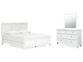 Fortman White King Panel Bed & Dresser & Mirror