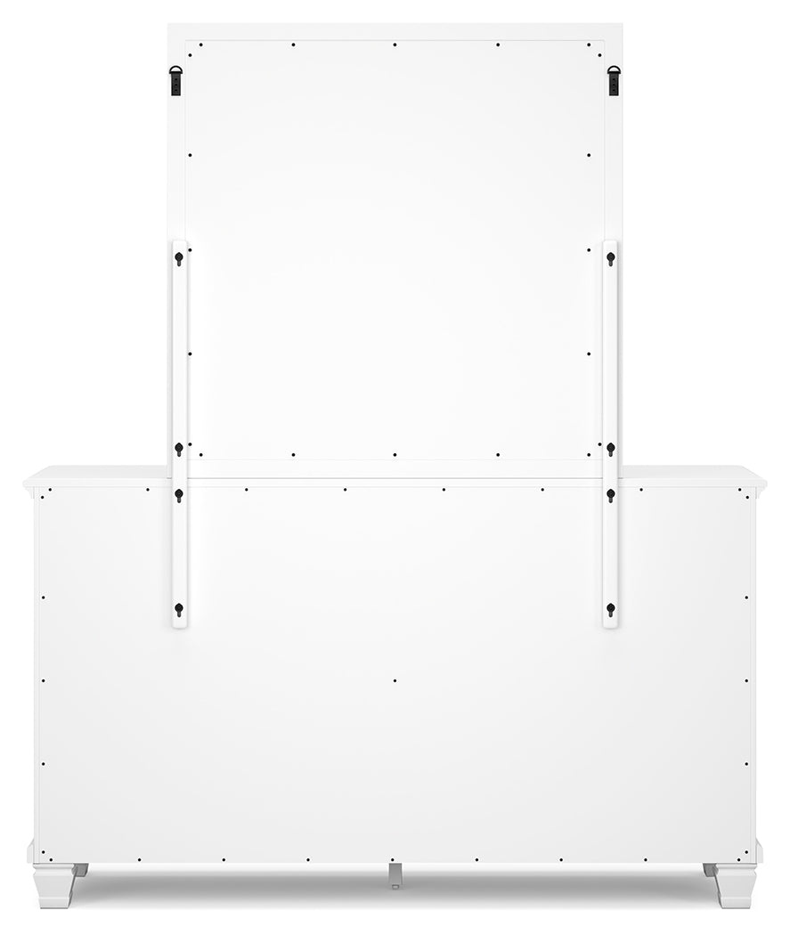 Fortman White King Panel Bed & Dresser & Mirror