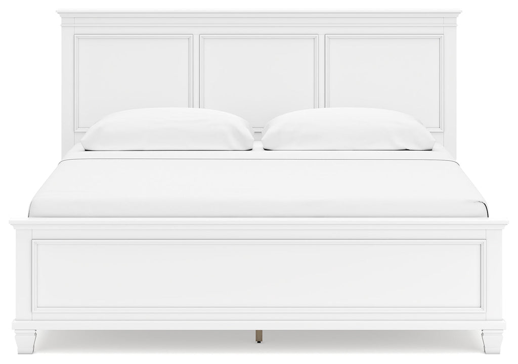Fortman White King Panel Bed