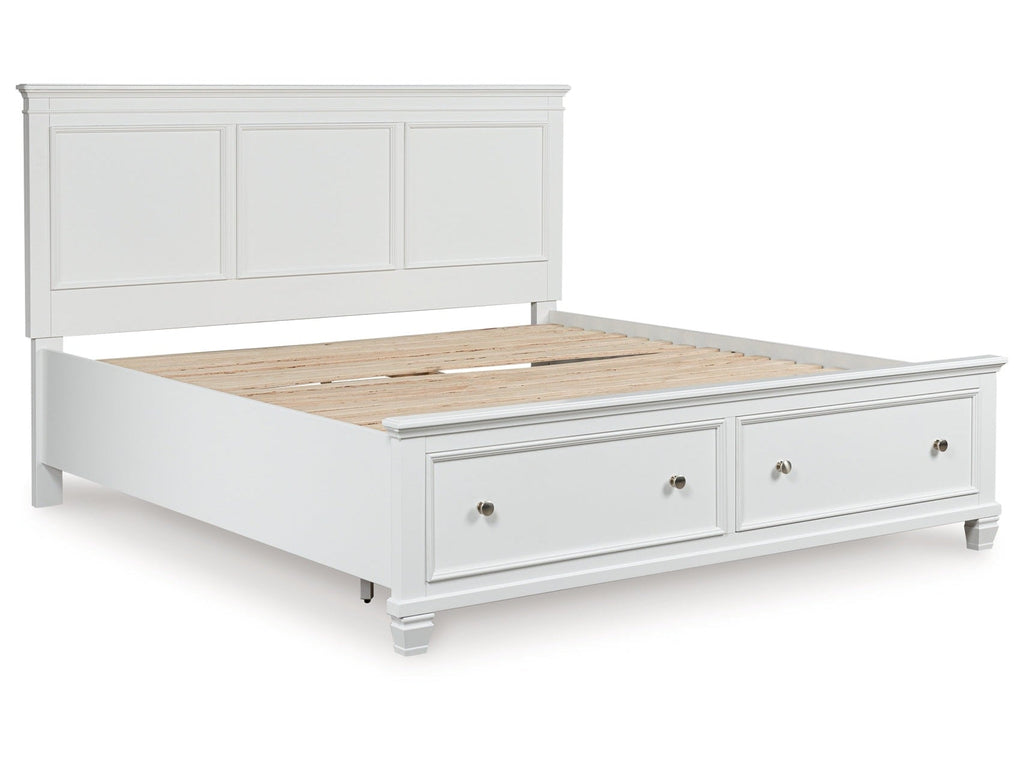 Fortman White King Panel Storage Bed