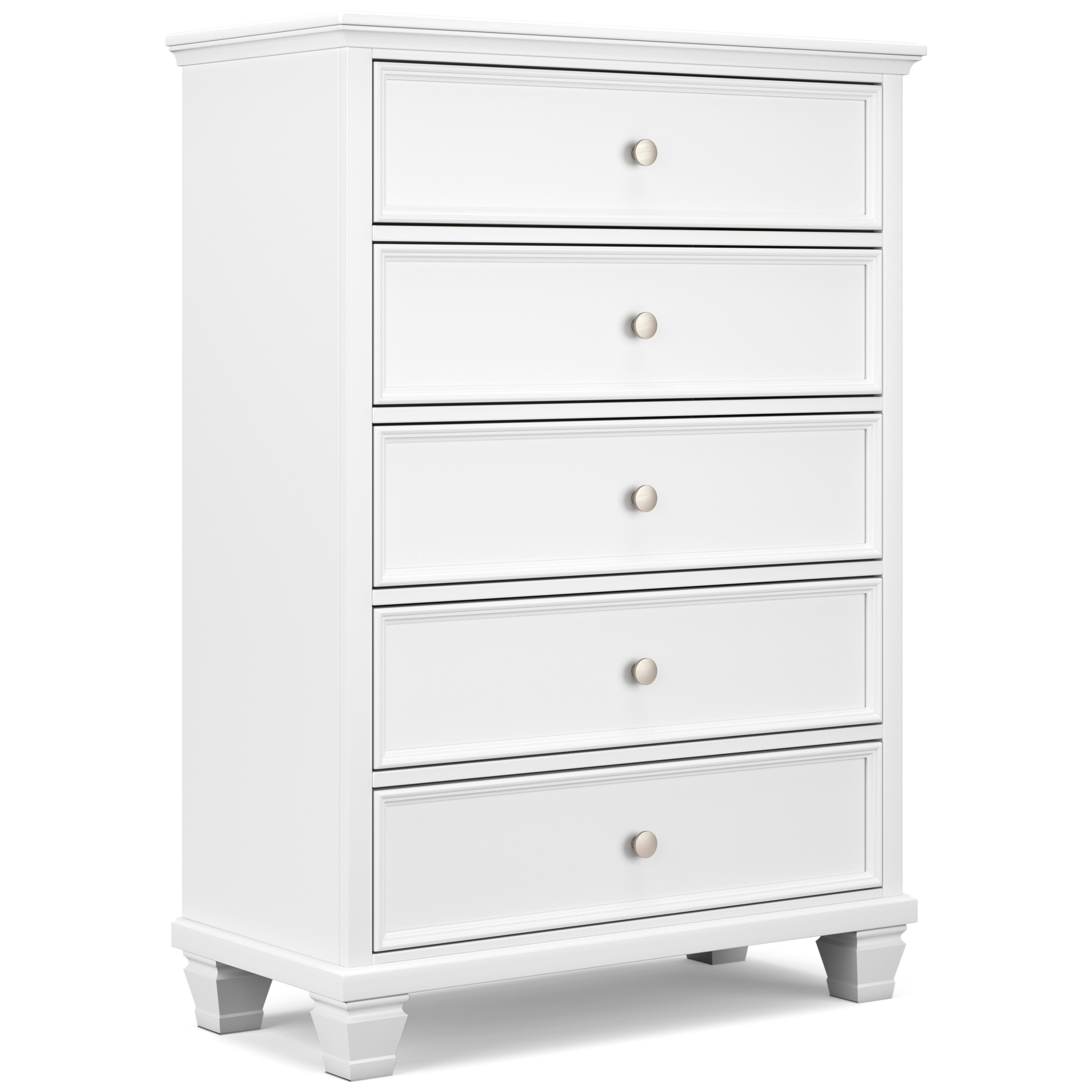 Fortman White Queen Panel 5-Piece Bedroom Set