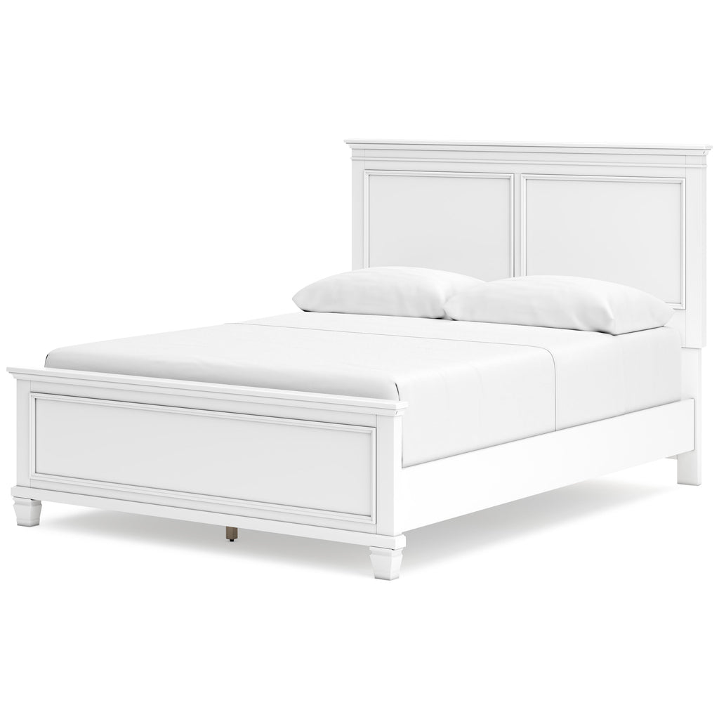 Fortman White Queen Panel 6-Piece Bedroom Set w/ 2 Nightstands