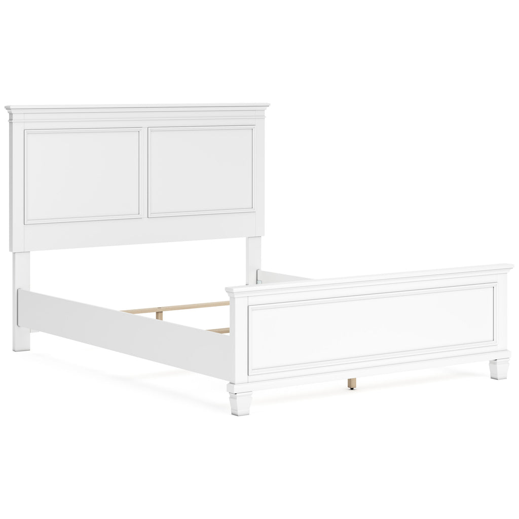 Fortman White Queen Panel 6-Piece Bedroom Set w/ 2 Nightstands