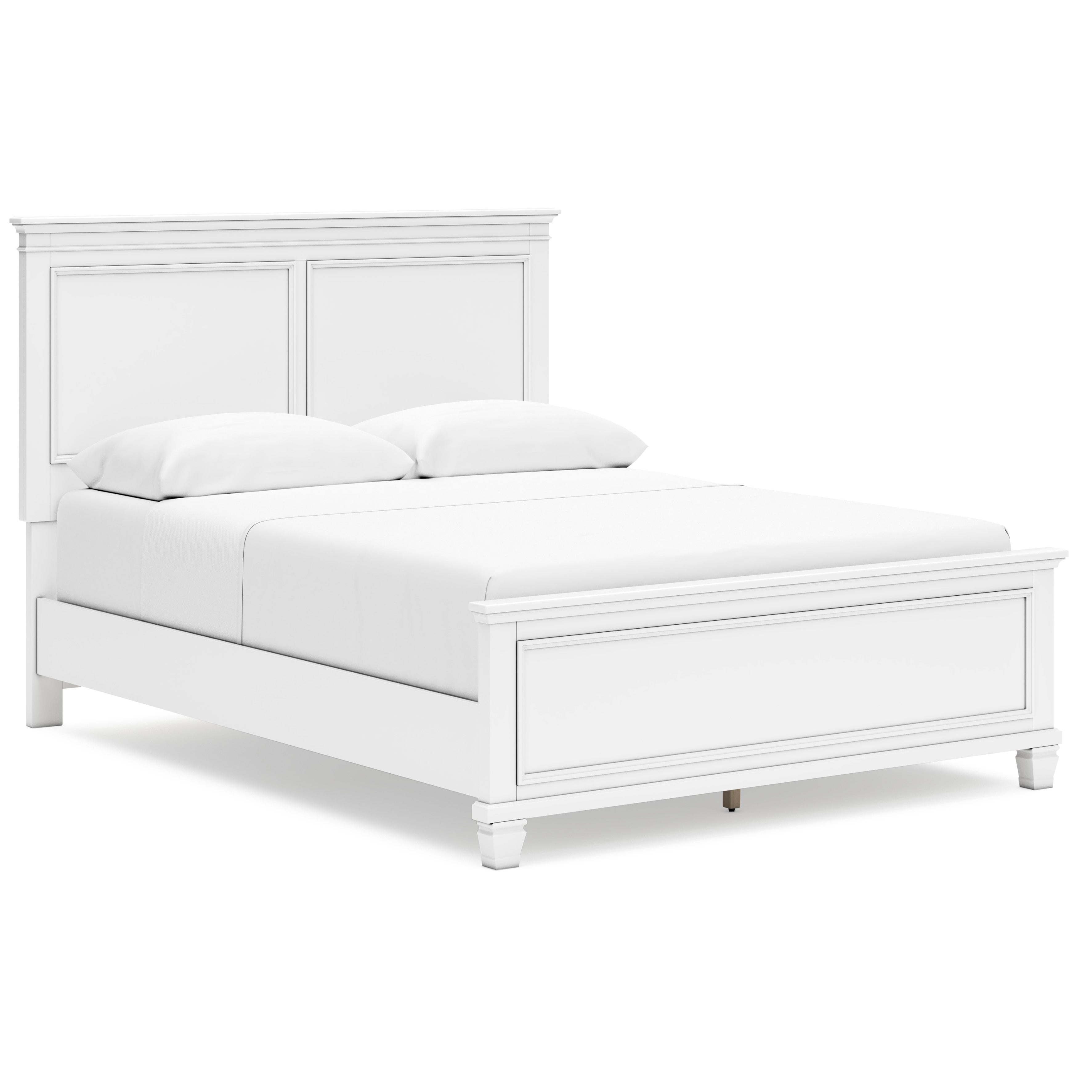 Fortman White Queen Panel 6-Piece Bedroom Set w/ 2 Nightstands