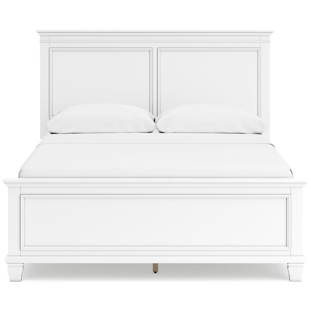 Fortman White Queen Panel 6-Piece Bedroom Set w/ 2 Nightstands