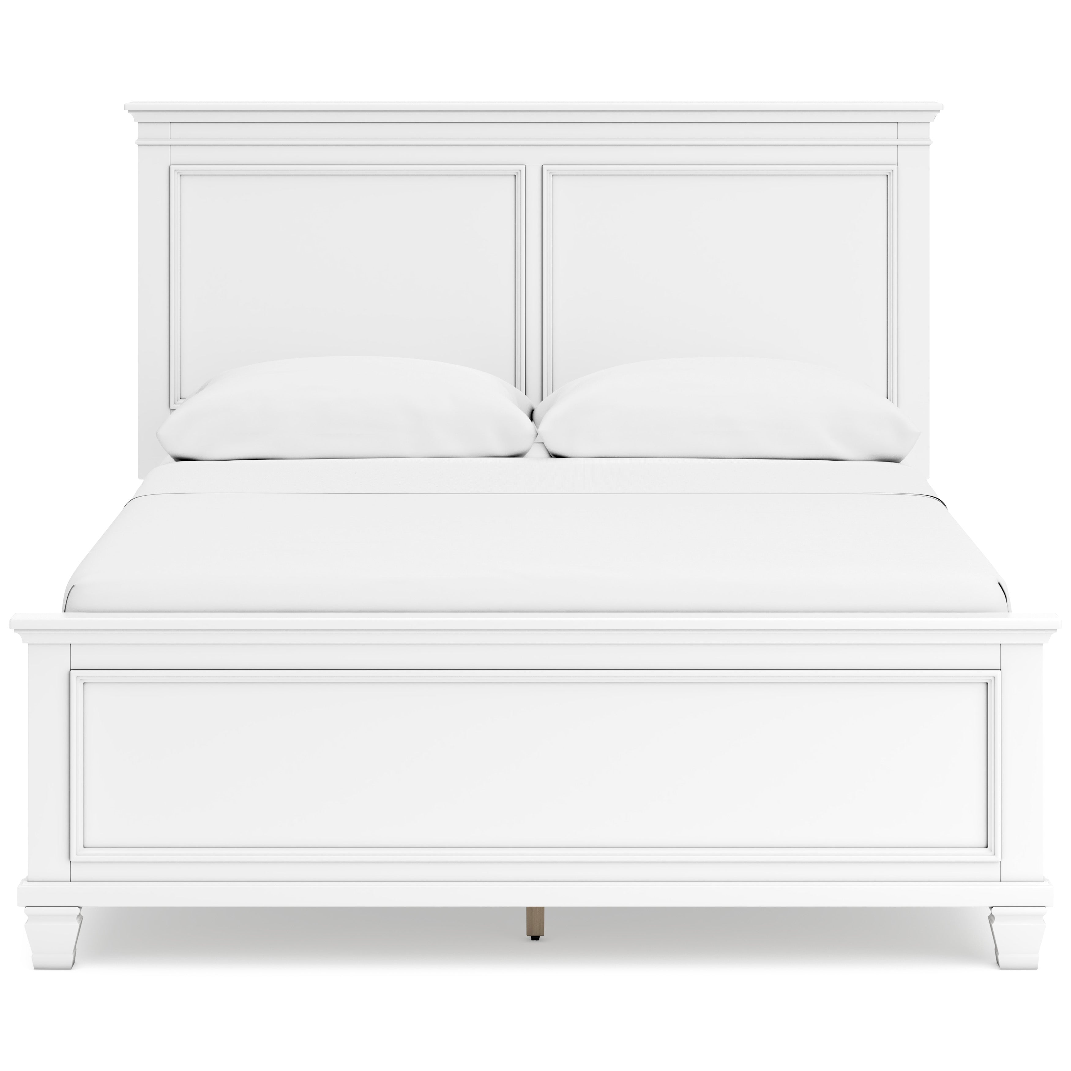 Fortman White Queen Panel 6-Piece Bedroom Set w/ 2 Nightstands