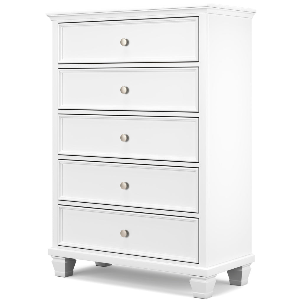 Fortman California King Panel 6 Pc Bedroom Set w/ 2 Nightstands, White