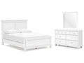 Fortman White Queen Panel Bed & Dresser & Mirror