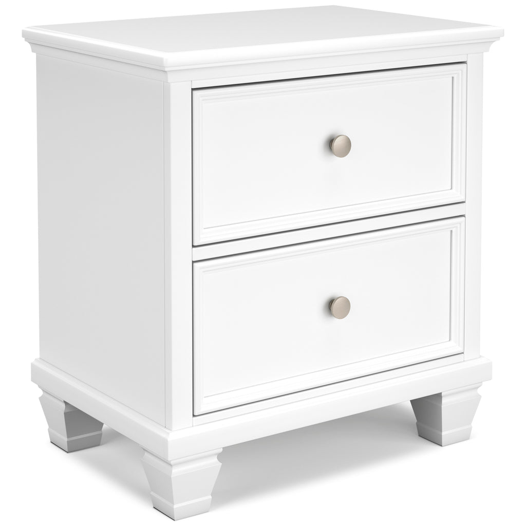 Fortman White Twin Panel 6-Piece Bedroom Set w/ 2 Nightstands