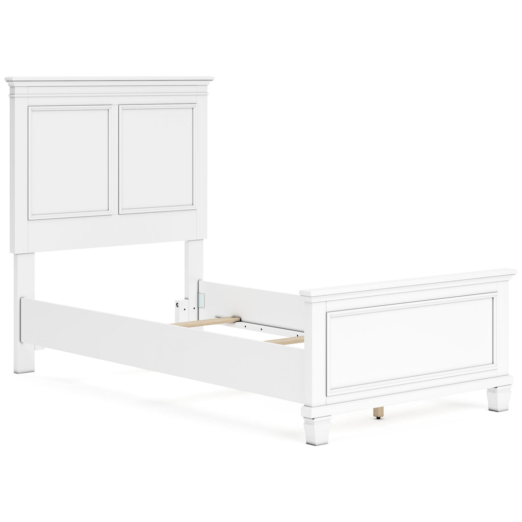 Fortman White Twin Panel 4-Piece Bedroom Set