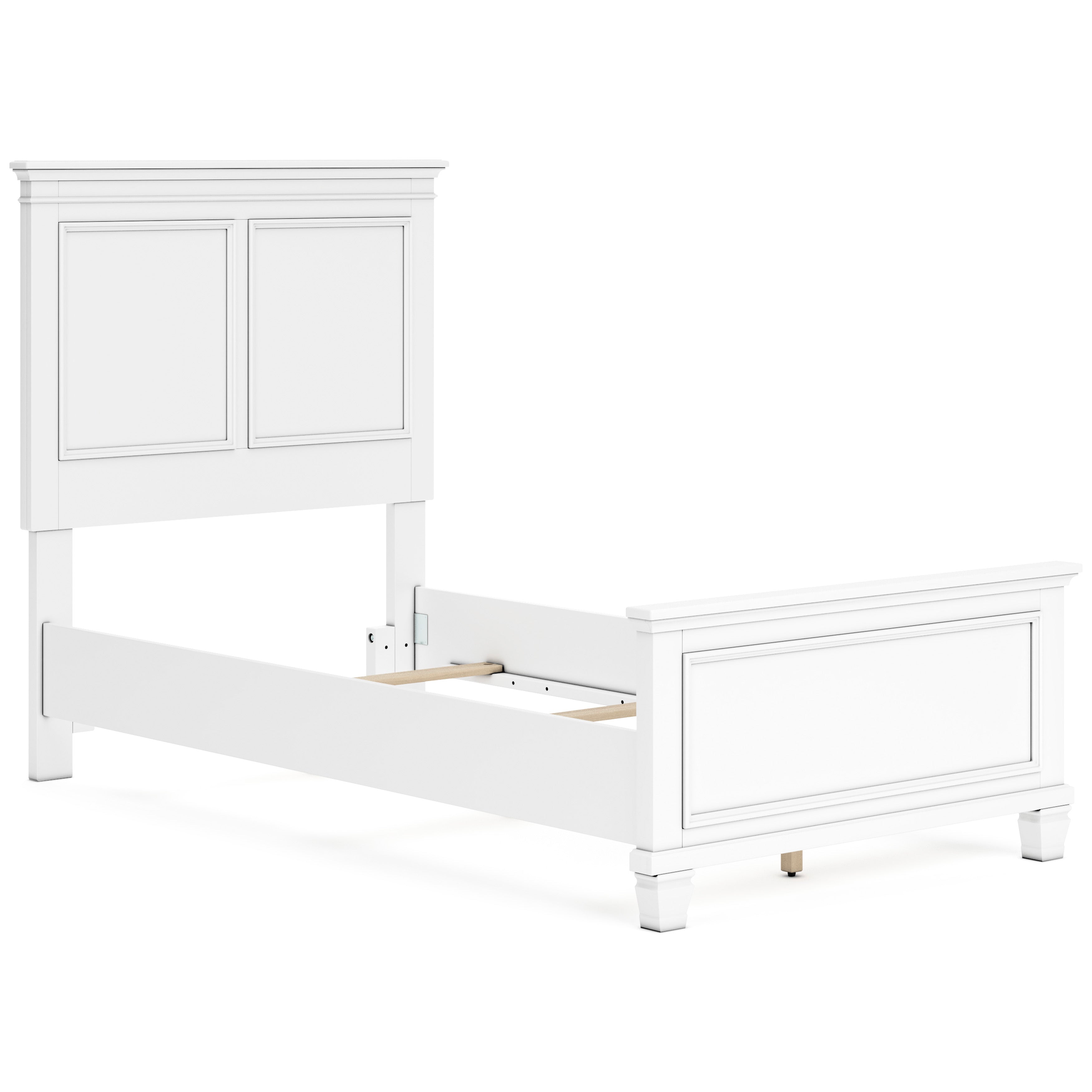 Fortman White Twin Panel 4-Piece Bedroom Set