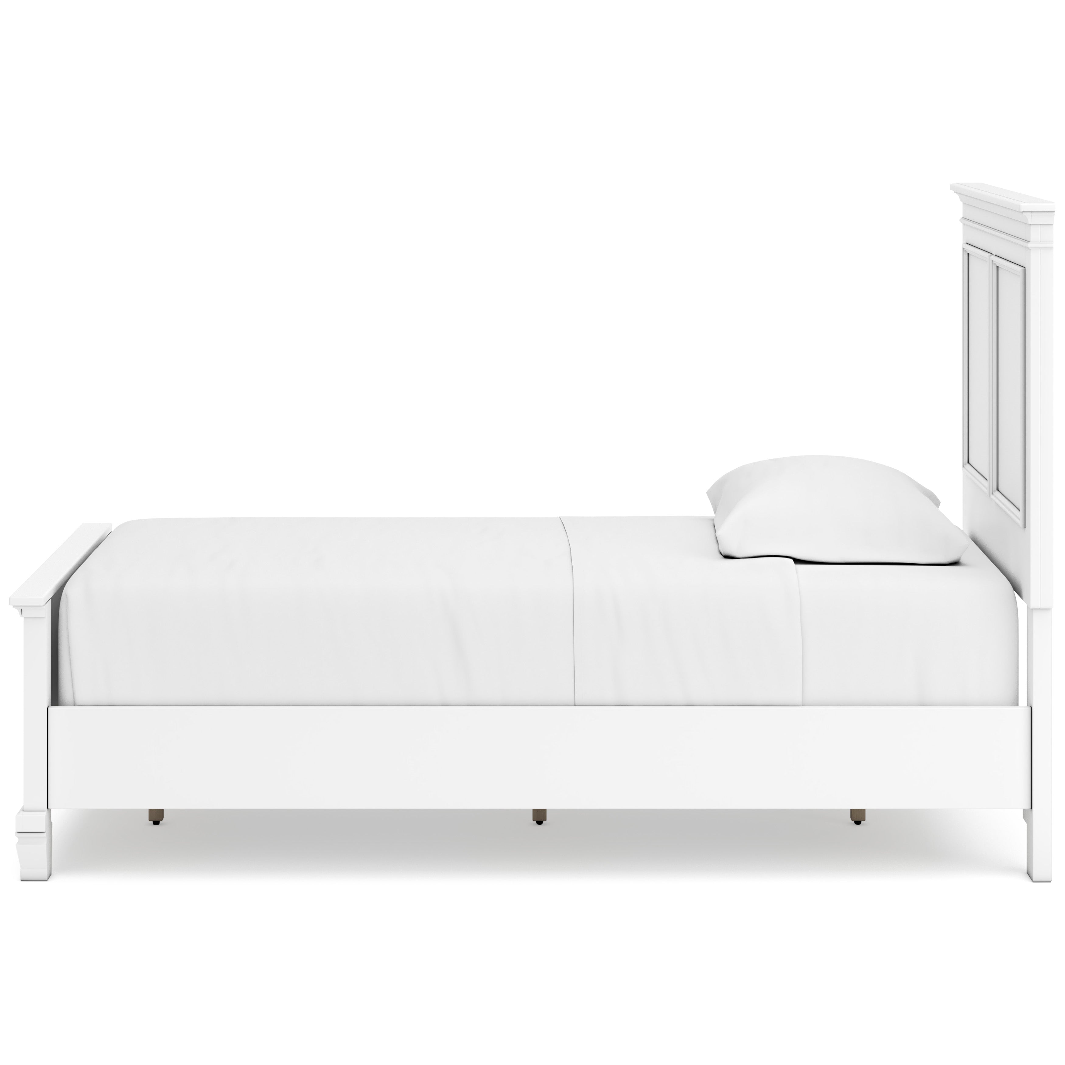 Fortman White Twin Panel 5-Piece Bedroom Set w/ 2 Nightstands