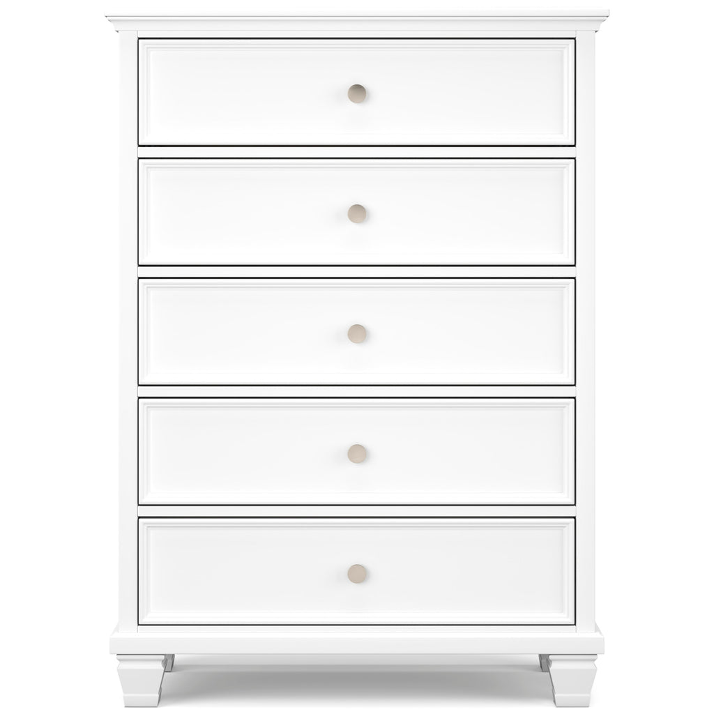 Fortman White Twin Panel 6-Piece Bedroom Set w/ 2 Nightstands