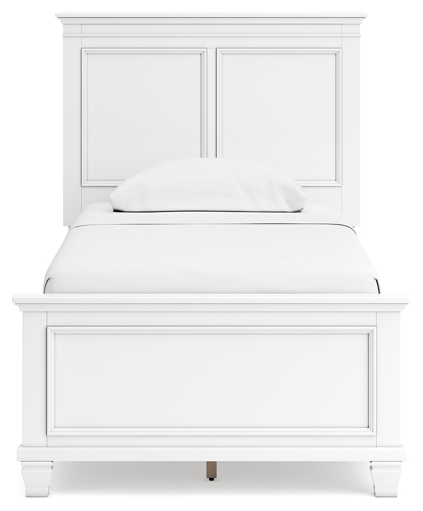 Fortman White Twin Panel 5-Piece Bedroom Set