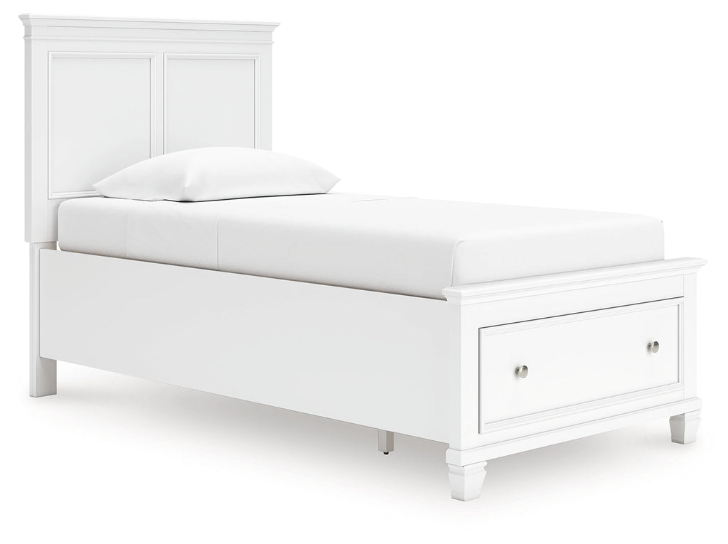 Fortman White Twin Panel Storage Bed