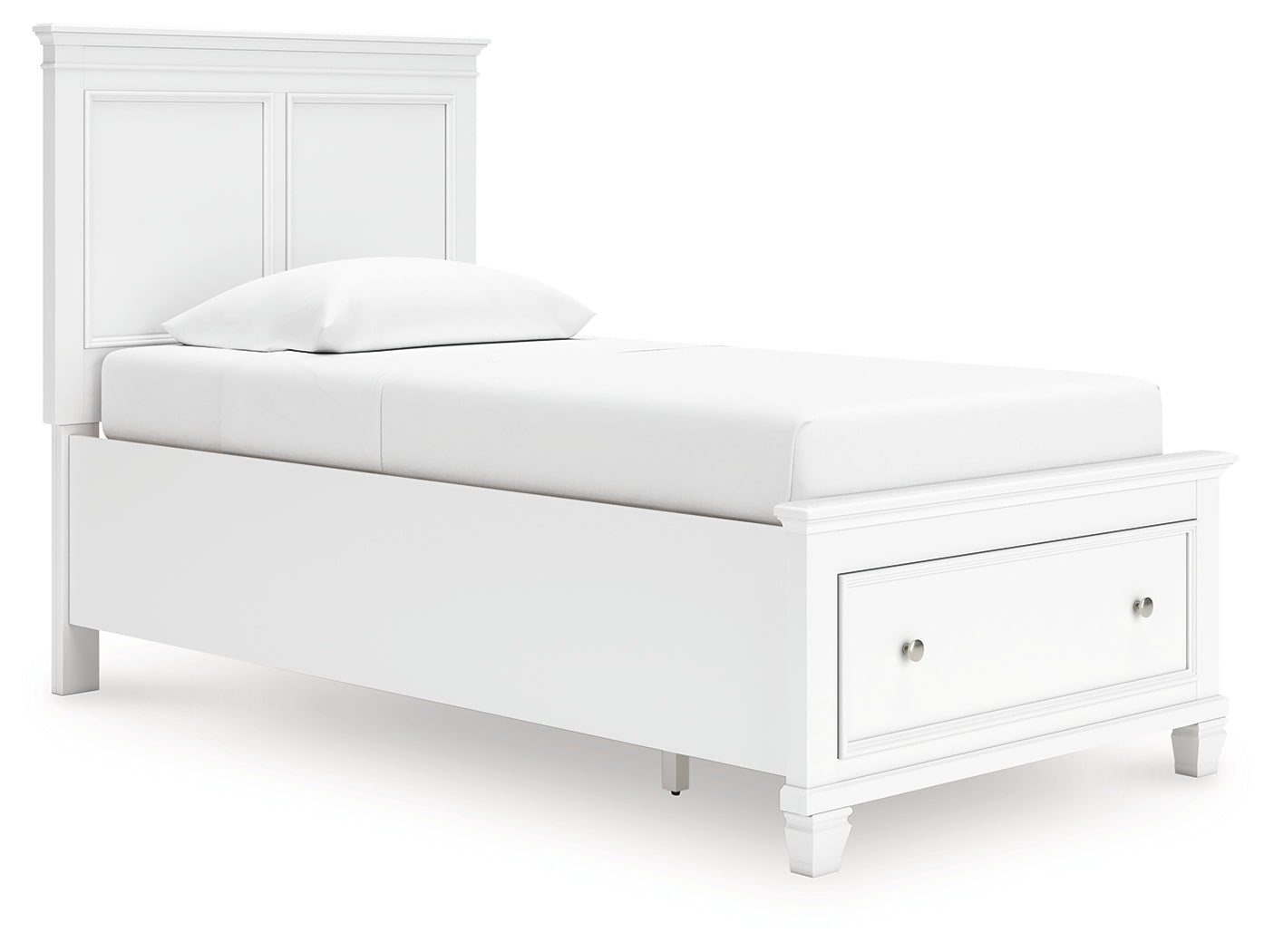 Fortman White Twin Panel Storage Bed