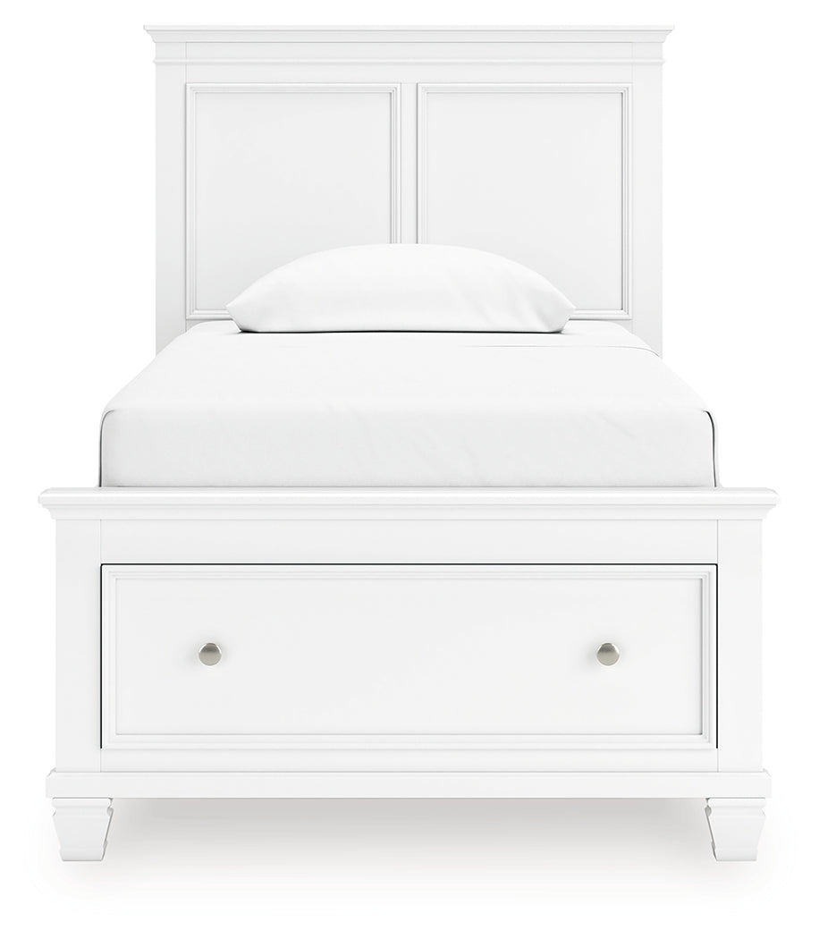 Fortman White Twin Panel Storage Bed