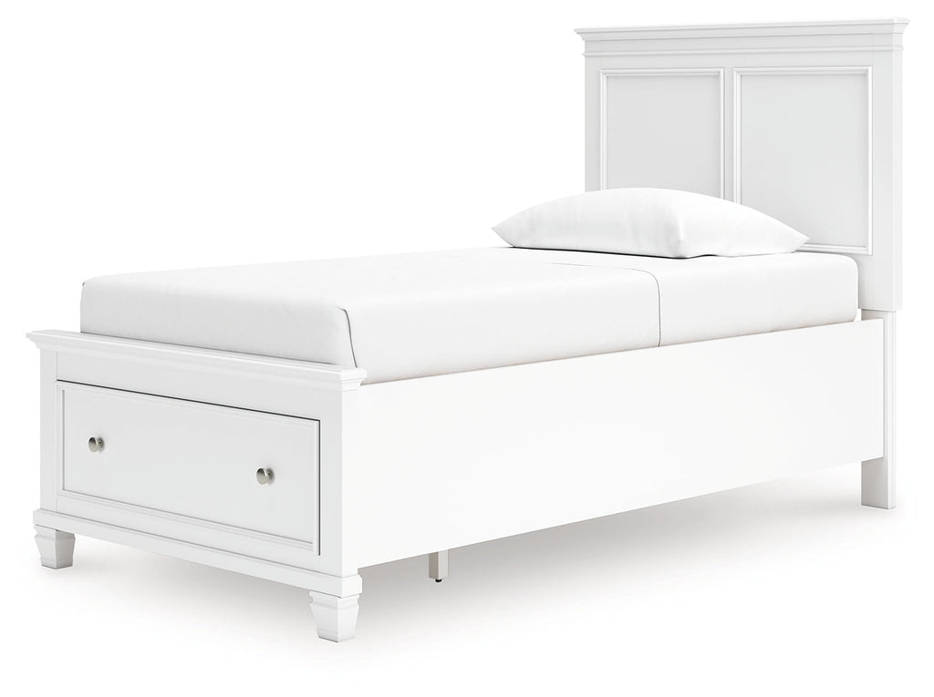 Fortman White Twin Panel Storage Bed