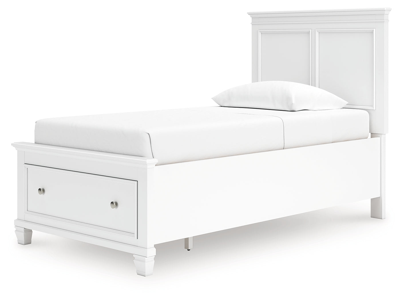 Fortman White Twin Panel Storage Bed